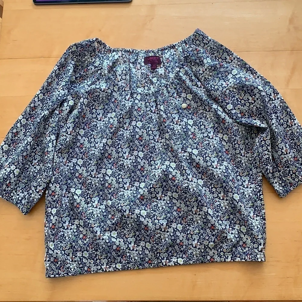 J.Crew Liberty Art Fabrics Peasant Blouse S